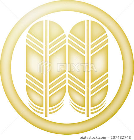 Family crest: hawk feathers in a circle [gold] 107482748