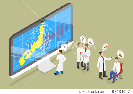 3D Isometric Flat Vector Conceptual Illustration of Seismograph 107483067
