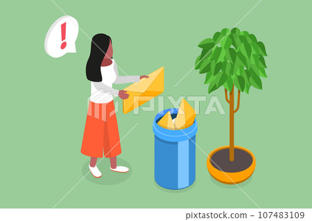 3D Isometric Flat Vector Conceptual Illustration of Cleaning Digital Memory 107483109