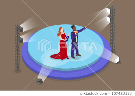 3D Isometric Flat Vector Icon of Event Hosts 107483153