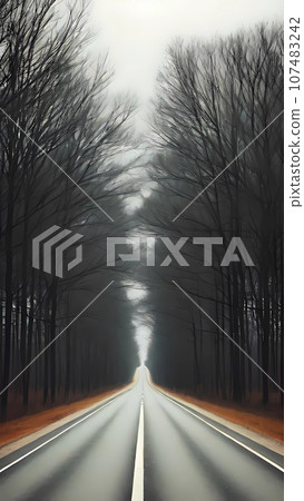 Empty street illustration  107483242