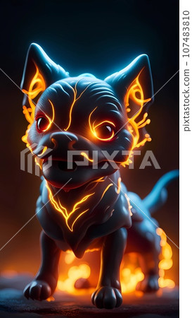 3D hellhound cartoon character design illustration 3D hellhound cartoon character design illustration 107483810