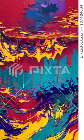 abstract background with colorful oil painted wave splash abstract background with colorful oil painted wave splash 107484634