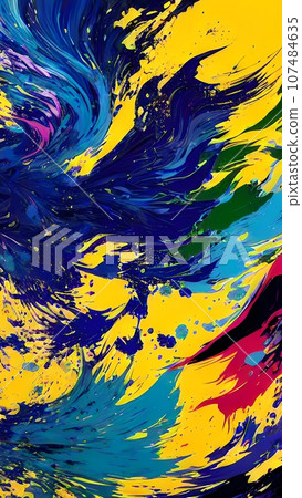 abstract background with colorful oil painted wave splash abstract background with colorful oil painted wave splash 107484635