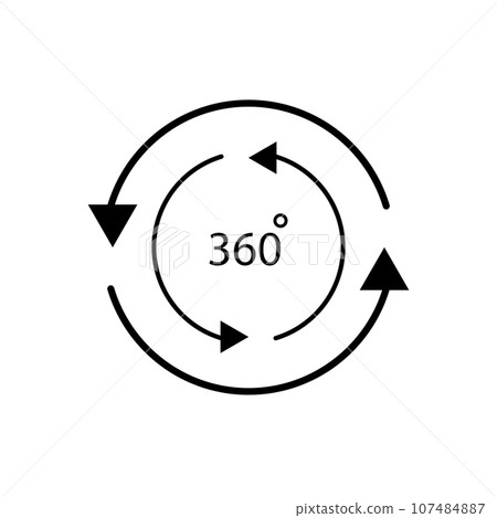 360 degree icon vector 360 degree icon vector 107484887