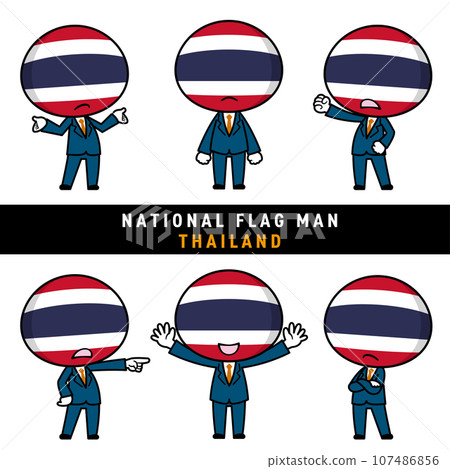 A character set that personifies the Thai flag A character set that personifies the Thai flag 107486856
