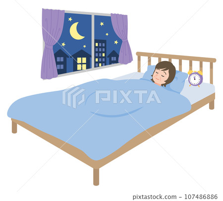sleeping middle-aged woman sleeping middle-aged woman 107486886