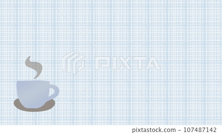 Background illustration material of hot drinks placed on placemat [16:9] 107487142