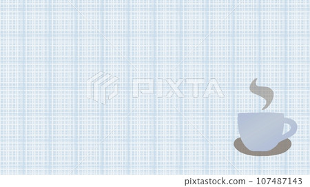 Background illustration material of hot drinks placed on placemat [16:9] 107487143