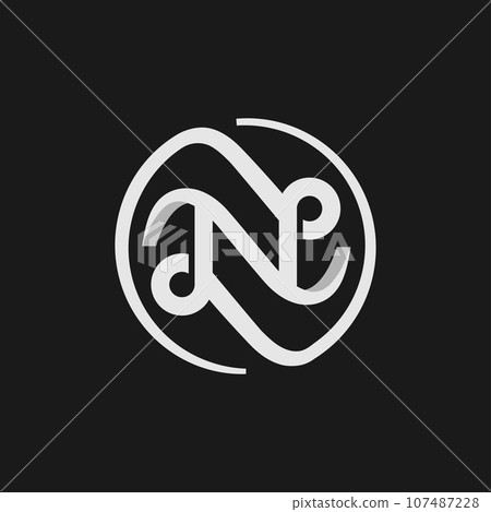 Initials letter N circle symbol Initials letter N circle symbol 107487228