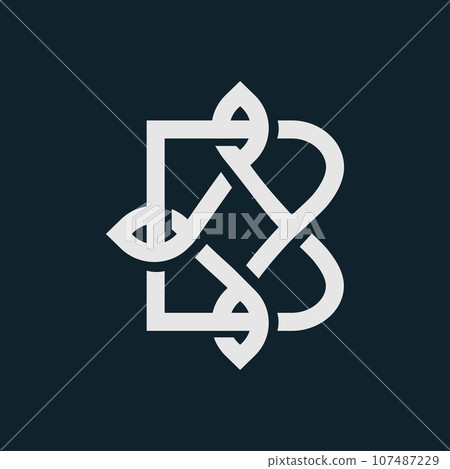 business letter B knots style symbol 107487229