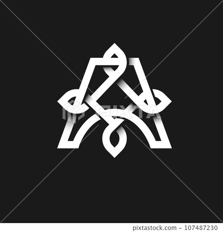 business letter A knots style symbol 107487230
