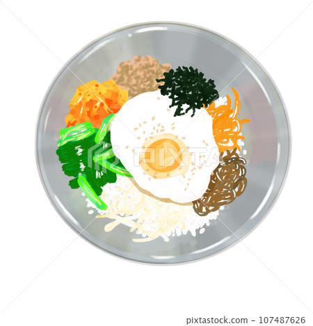 手繪寫實拌飯插畫 手繪寫實拌飯插畫 107487626