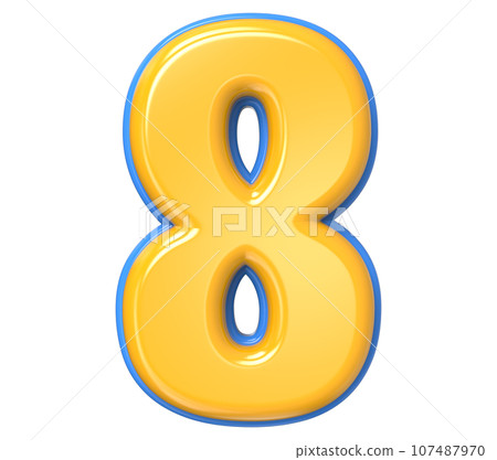 Font yellow number 3d render Font yellow number 3d render 107487970