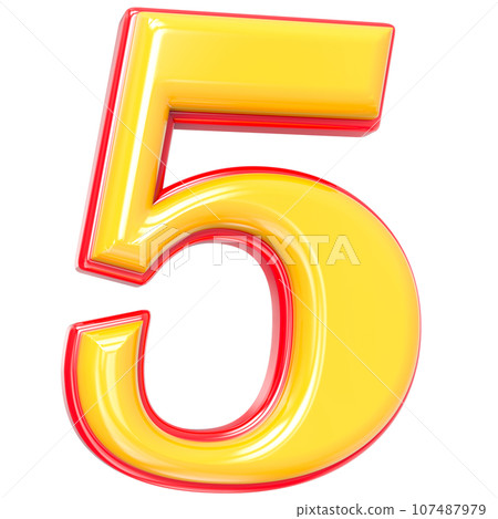 Font yellow number 3d render Font yellow number 3d render 107487979