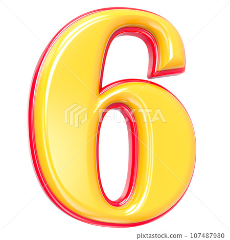 Font yellow number 3d render Font yellow number 3d render 107487980
