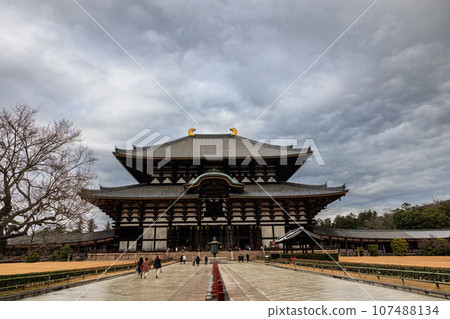 【奈良縣】世界遺產：東大寺雨中大佛殿 107488134