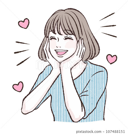 Rejoice / Happy / Fun / Smile / Illustration materials for women and girls Rejoice / Happy / Fun / Smile / Illustration materials for women and girls 107488151