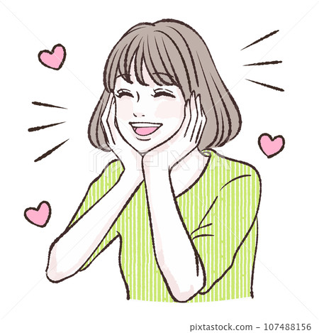 歡樂/快樂/有趣/微笑/女性和女孩的插圖素材 107488156