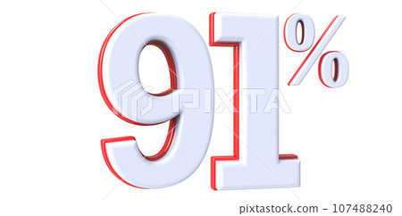 Font With Number White 3D Render 107488240