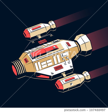 Spaceship in retro comic style 107488497