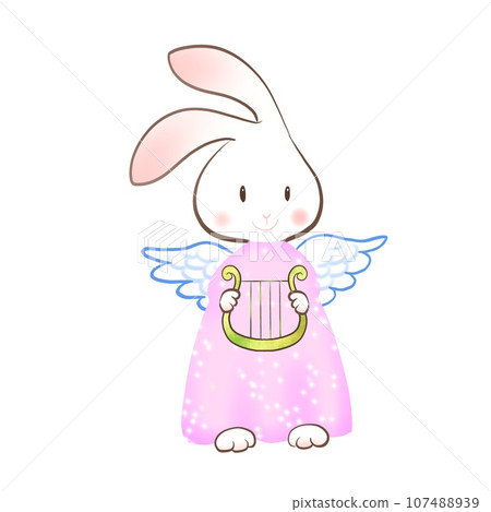 天使兔與豎琴的插圖 107488939