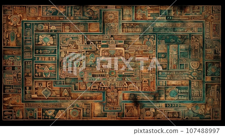 Background of ancient murals: said to depict scenes of disasters (fake) 107488997