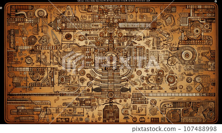 Background of ancient murals: said to depict scenes of disasters (fake) 107488998