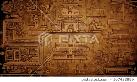 Background of ancient murals: said to depict scenes of disasters (fake) 107488999