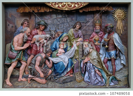 Nativity Scene, altarpiece in the church of Saint Matthew in Stitar, Croatia 107489058