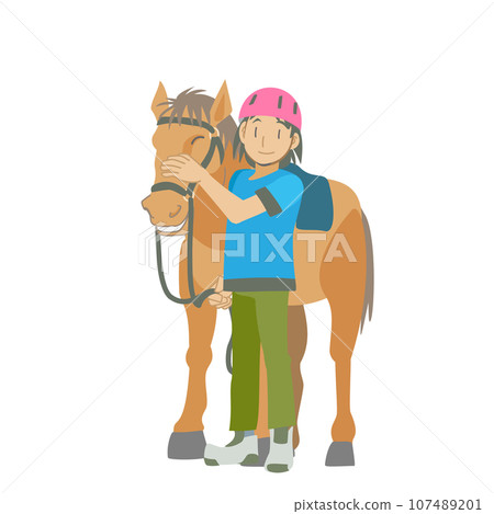 與馬互動的女孩 107489201