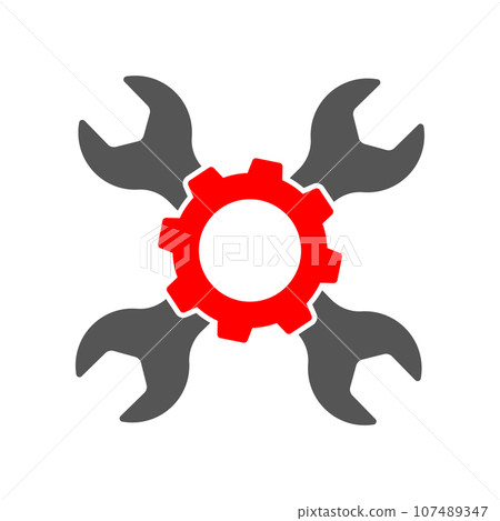Repair service, auto repair industry symbol vector illustration. EPS 10 107489347