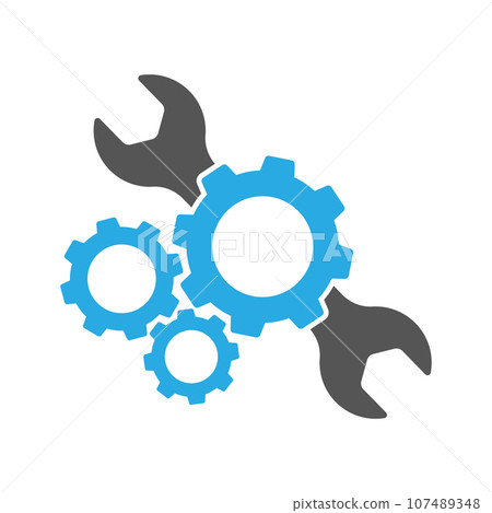 Auto Repair Logo Concept, Custom Typography Automotive Service Reparation with Race Flag Pattern Design Vector. EPS 10 107489348