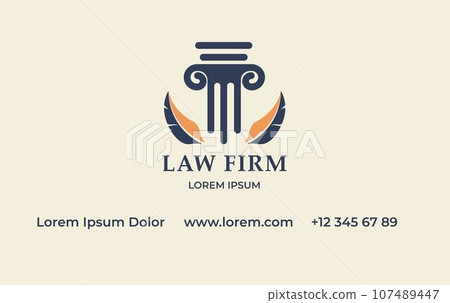 Law firm and legal expertise, buinsess card vector 107489447