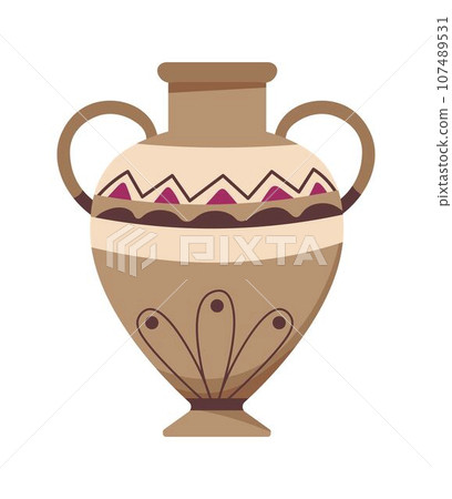 Vase with ornament, historical sculpture vector 107489531