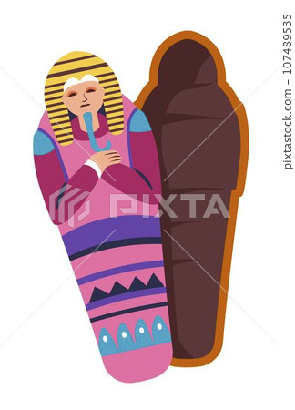 Sarcophagus Egyptian mummy tomb of wealthy person 107489535