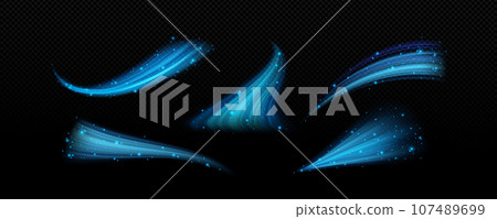 Wind and cold air flow with transparent effect. 107489699