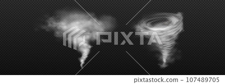 3d tornado wind and hurricane twister storm vector 107489705