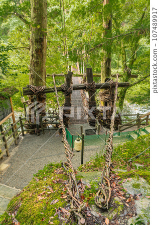 Kazura Bridge in Iya, Tokushima Prefecture, Oboke Iya Kazura Bridge in Iya, Tokushima Prefecture, Oboke Iya 107489917