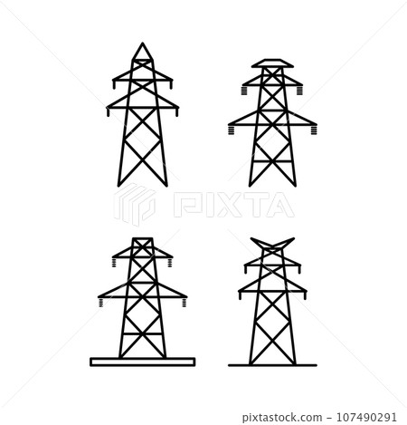 Electrical tower icon Electrical tower icon 107490291