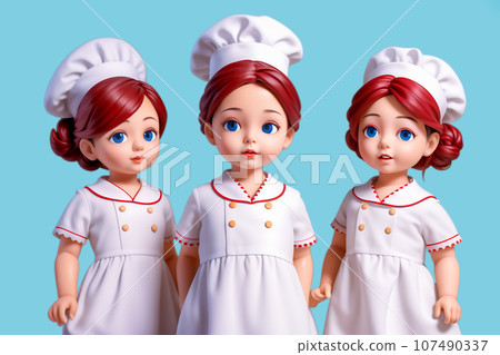 Girl doll dressed as a cook AI image 107490337