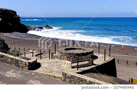 Beach Playa de los Muertos in Ajuy, Fuerteventura, Canary Islands, Spain Beach Playa de los Muertos in Ajuy, Fuerteventura, Canary Islands, Spain 107490948