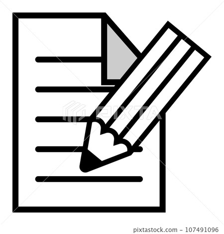Memo writing, document icon black 107491096