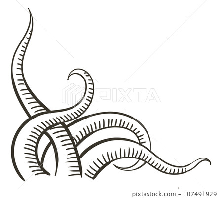 Old antique treasure map element. Decorative symbol for map template. Pirate grunge map element. Hand drawn vintage vector illustration 107491929