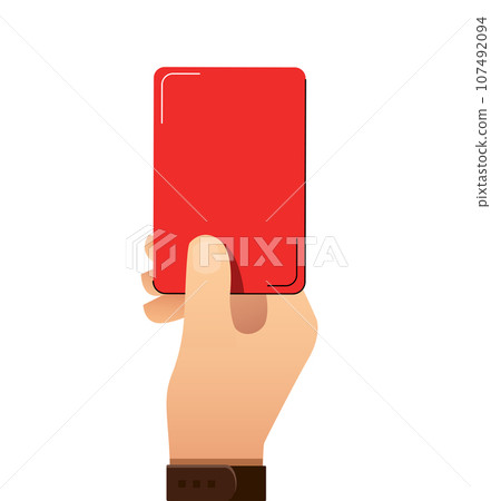 Soccer, referees hand with red card 107492094