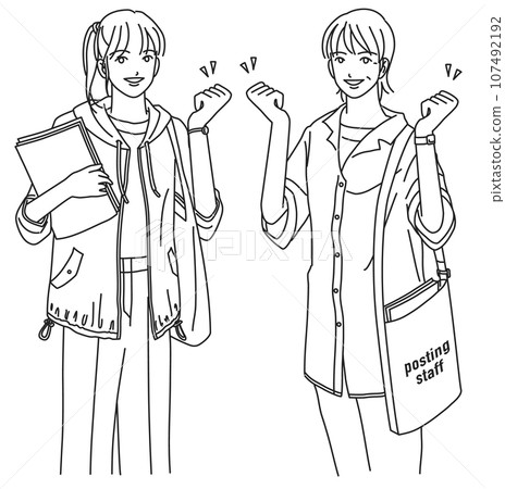 Posting staff with fist pump 107492192