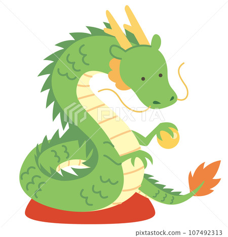 龍坐在墊子上插圖素材 [107492313] PIXTA圖庫