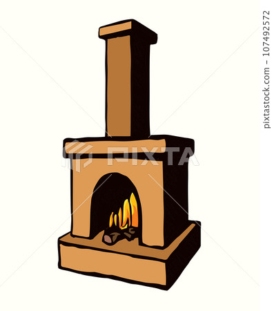 Old Russian stove. Vector drawing Old Russian stove. Vector drawing 107492572