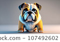 3D cute bulldog 107492602