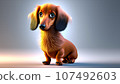 3D cute dachshund 107492603